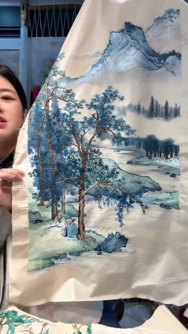 横款非遗刺绣手工装饰画绣片