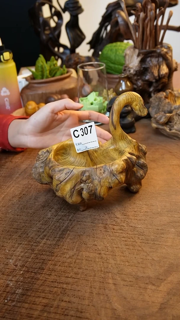 C307鹰瞳手作硬木工艺果盘