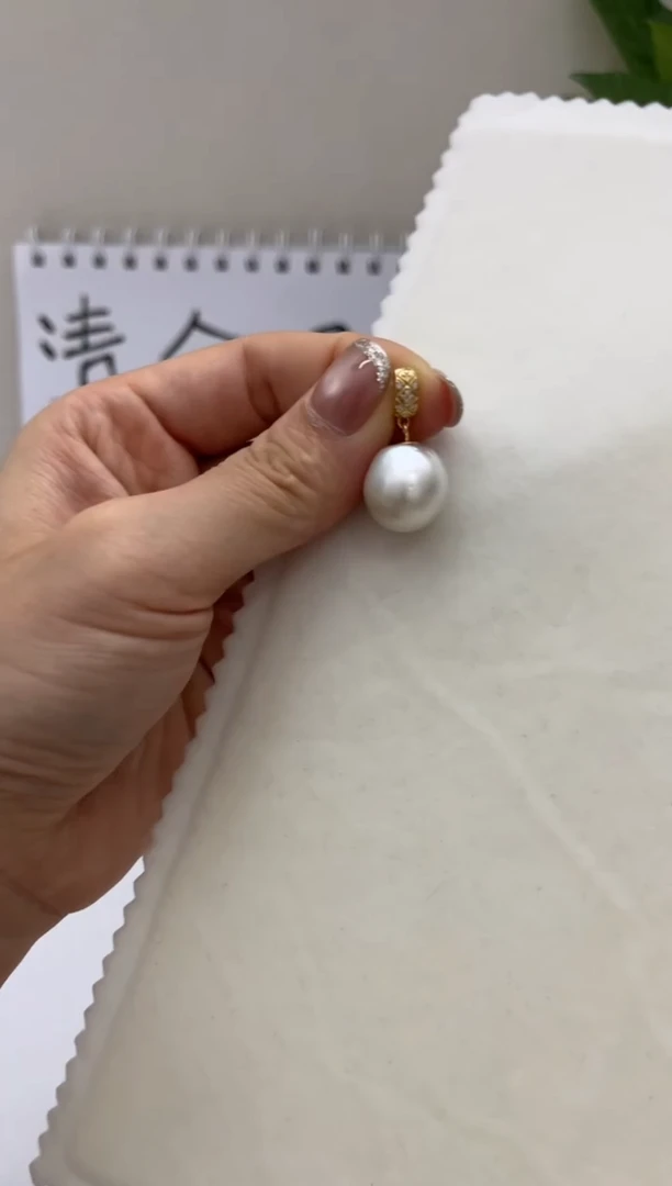 银S925镶嵌吊坠海水珍珠吊坠