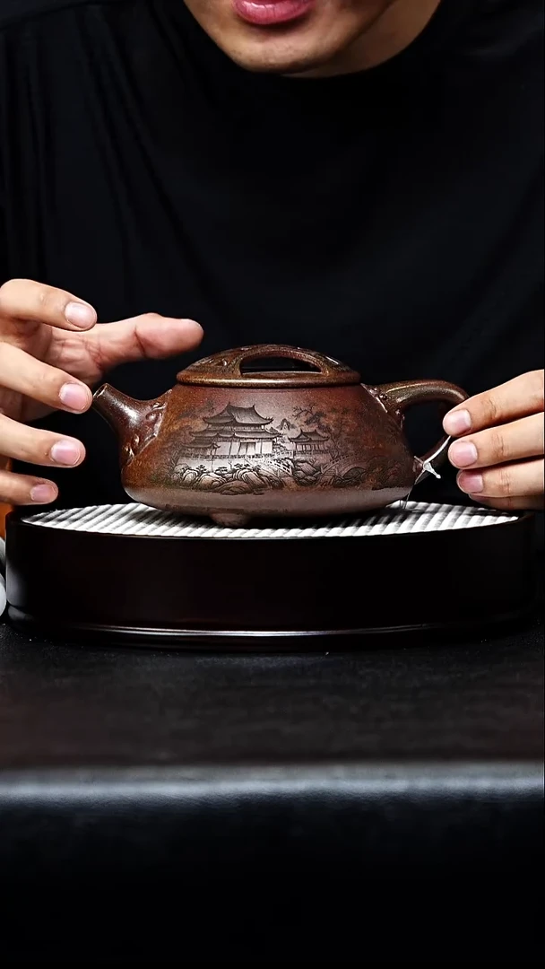 茶壶紫砂牛盖石瓢手工紫砂壶