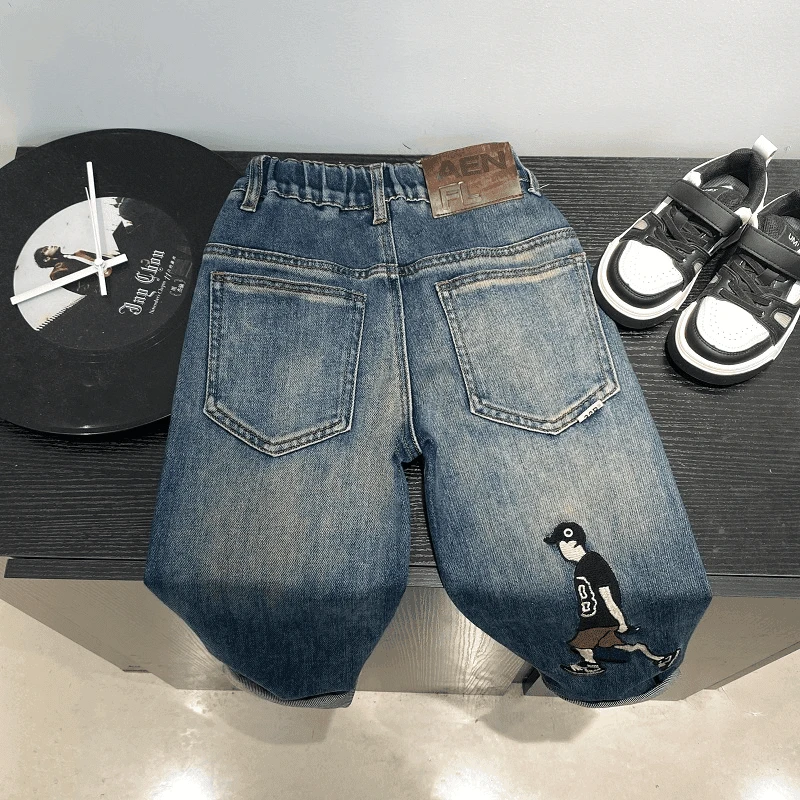 男童牛仔裤春秋款童装儿童秋装裤子中大童2025新款秋季男孩长裤潮