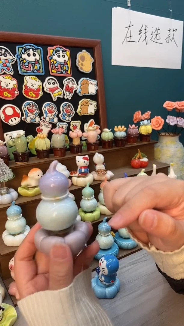 摆件陶紫色葫芦景德镇陶瓷摆件1个装