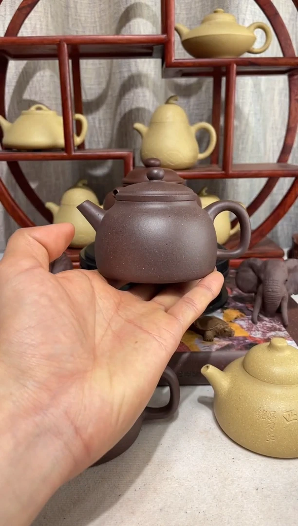 【闪购商品】紫砂茶壶台西底槽青手工泥仲芳圆壶215cc