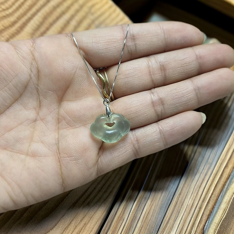 岫玉银链冰祥云锁简约百搭款多样性随机发一