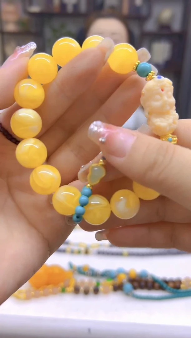 未镶嵌蜜蜡手链DIY款S137