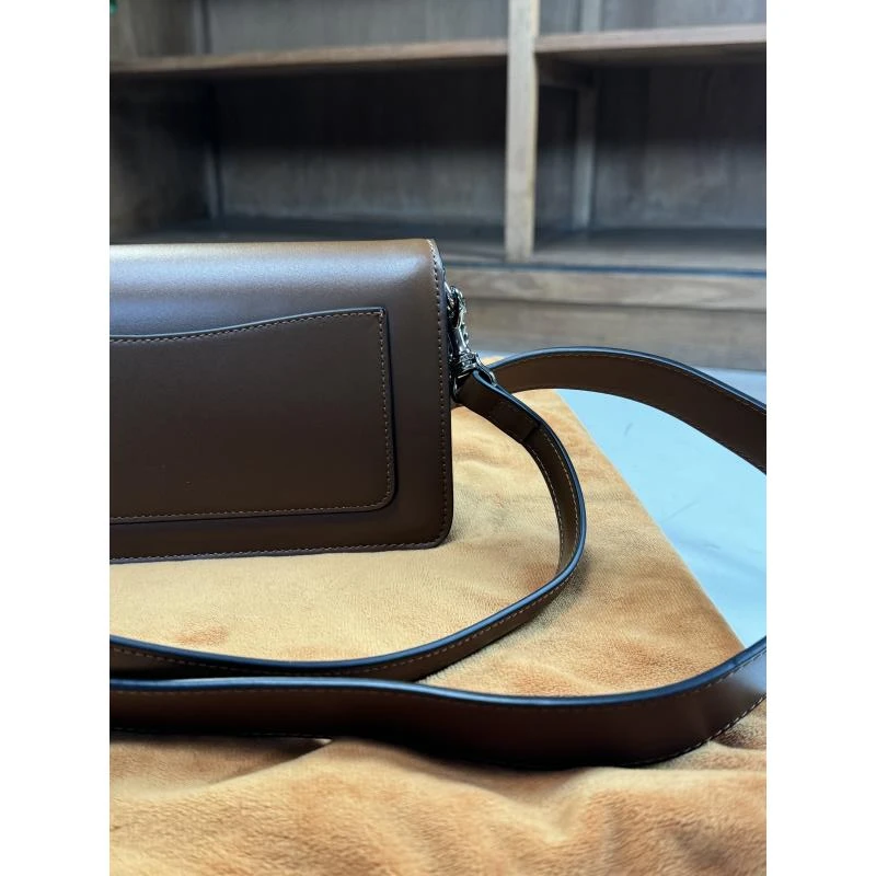 HIRMRIS手工真皮包22-551037-咖 手提单肩粗链条T寇