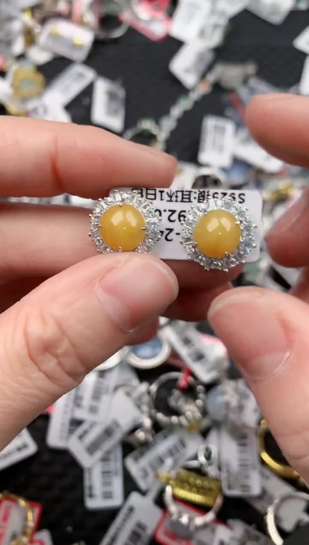 银S925镶嵌戒指翡翠18         9