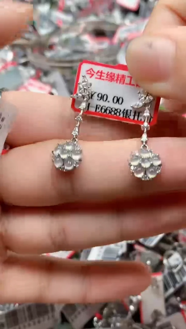 银S925镶嵌戒指翡翠天然A货缅甸翡翠