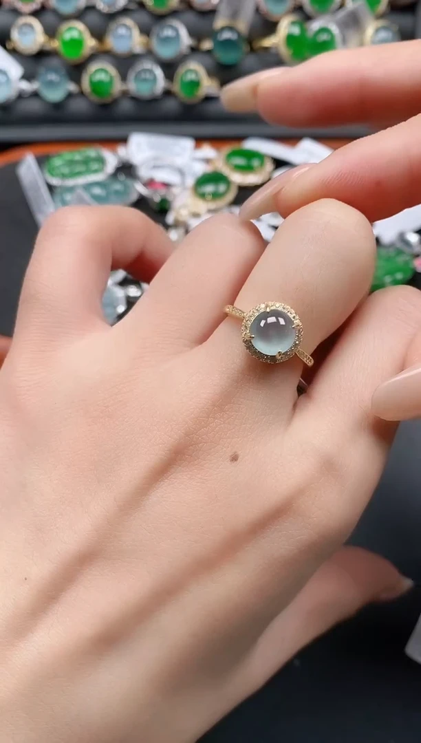 银S925镶嵌戒指翡翠111