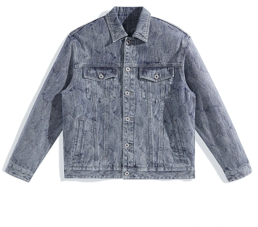 55号BFOX轻奢男装【好运来】2025蛇年复古牛仔男士水洗夹克休闲外套