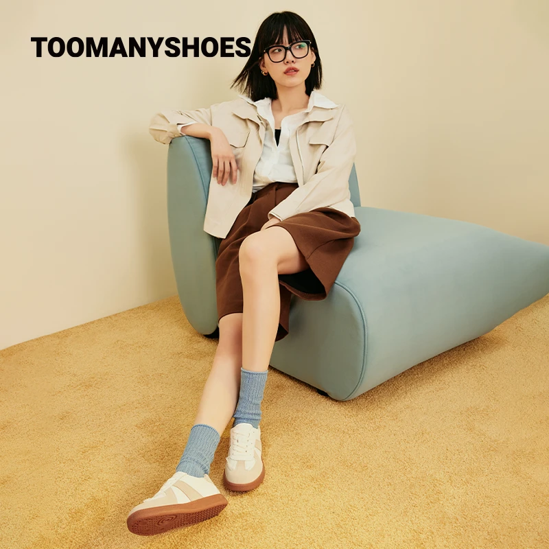 【马君妍同款】Toomanyshoes虚拟恋人品牌拼接蕾丝复古德训鞋