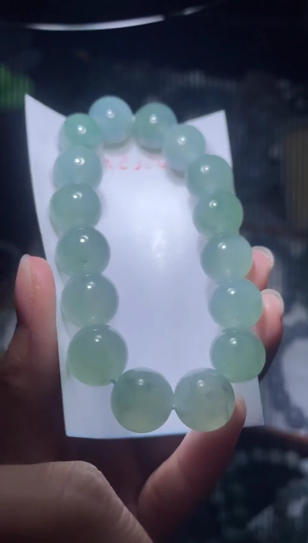 未镶嵌定制翡翠水*0天然缅甸A货翡翠手串39