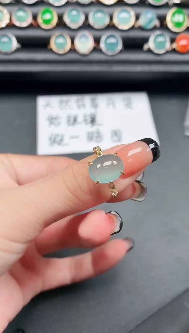 翡翠戒指银S925镶嵌11111