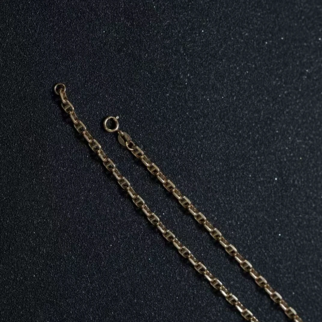 18k金项链猪鼻子链轻奢时尚气质素金项链45cm