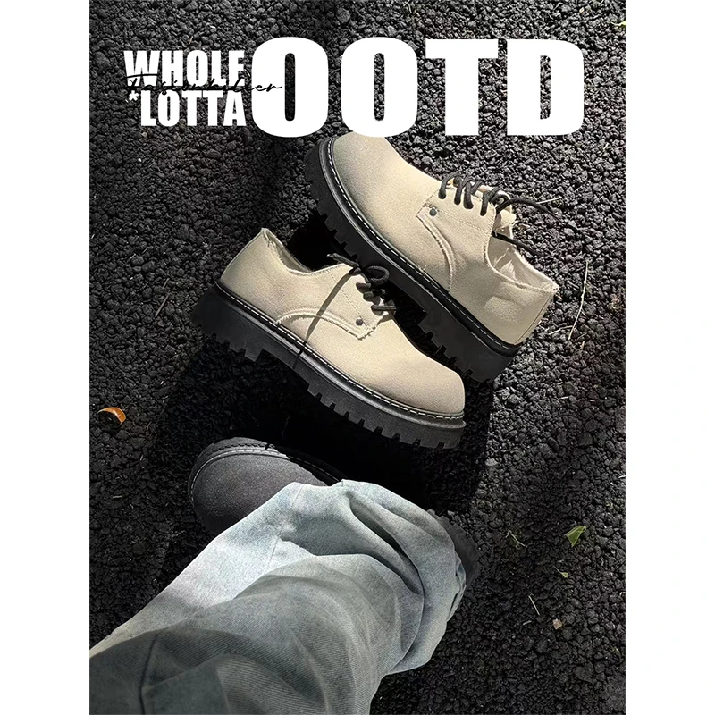 NewRockStarChoppa秋冬Cleanfit德比鞋 顶男穿搭厚底增高休闲皮鞋