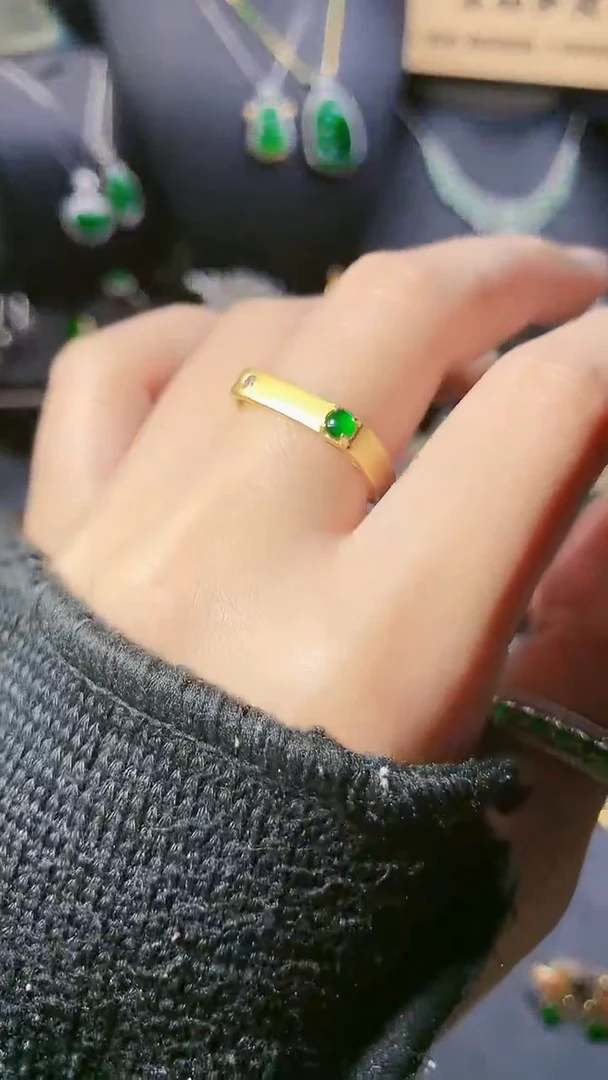 【闪购商品】翡翠戒指银S925镶嵌戒指