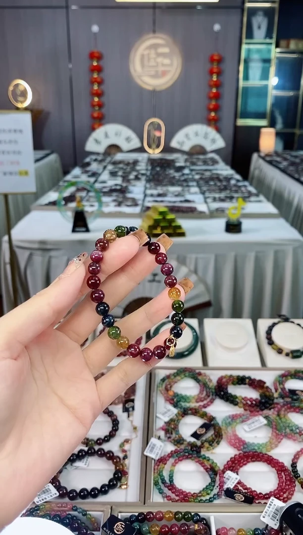 未镶嵌老矿碧玺单圈手串7mm+碧玺dan多样性发货一条