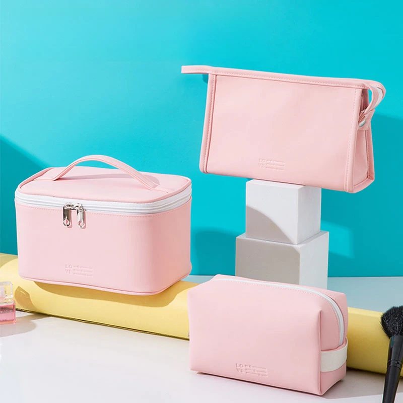 化妆包高颜值大容量PU防水洗漱包便携手提收纳包多功能旅行化妆袋