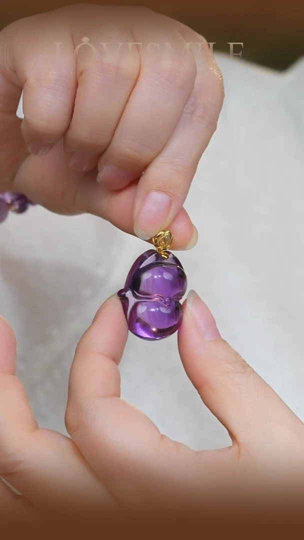 吊坠(不含链)18K金镶嵌紫晶080