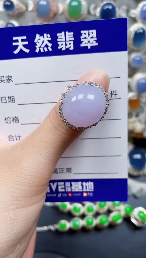 翡翠戒指银S925镶嵌53
