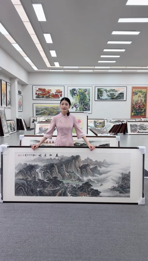 国画手绘  春和景明 219*88