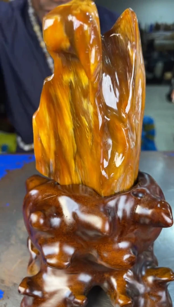 未镶嵌摆件硅化玉4