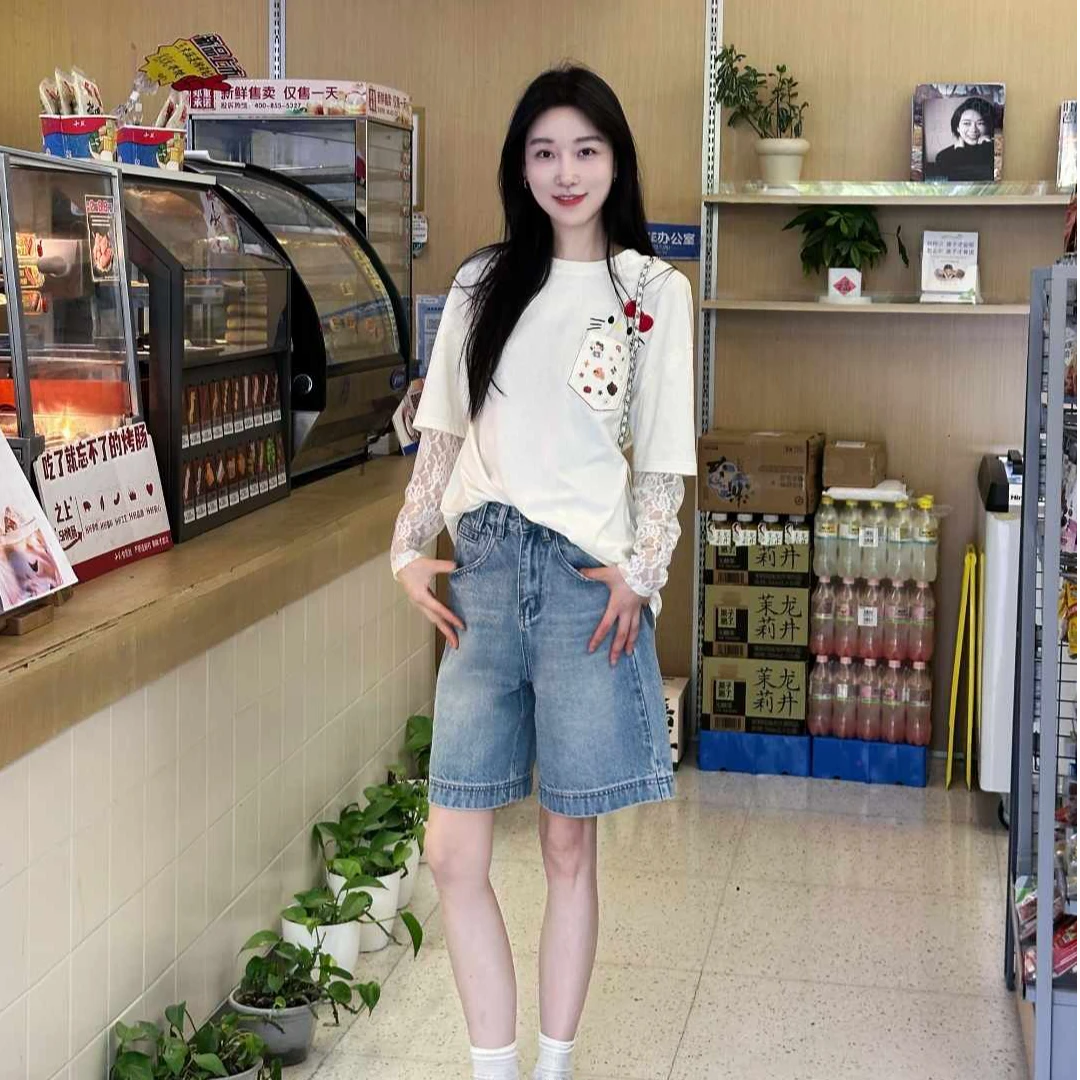 OUDOCKEE 鸥鸥【87棉】四分牛仔裤 短裤夏季休闲 N2502X279T