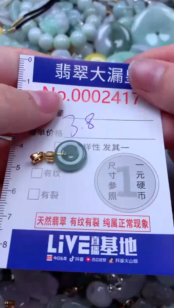 翡翠未镶嵌吊坠(不含链)2417