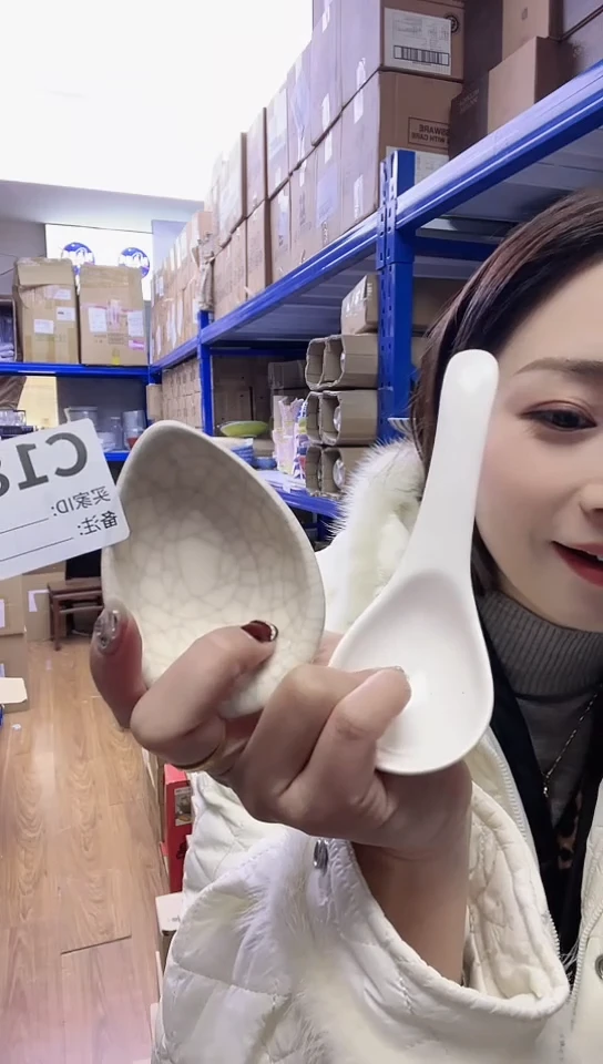 【闪购商品】瓷片进口家用百货C189勺+勺渍