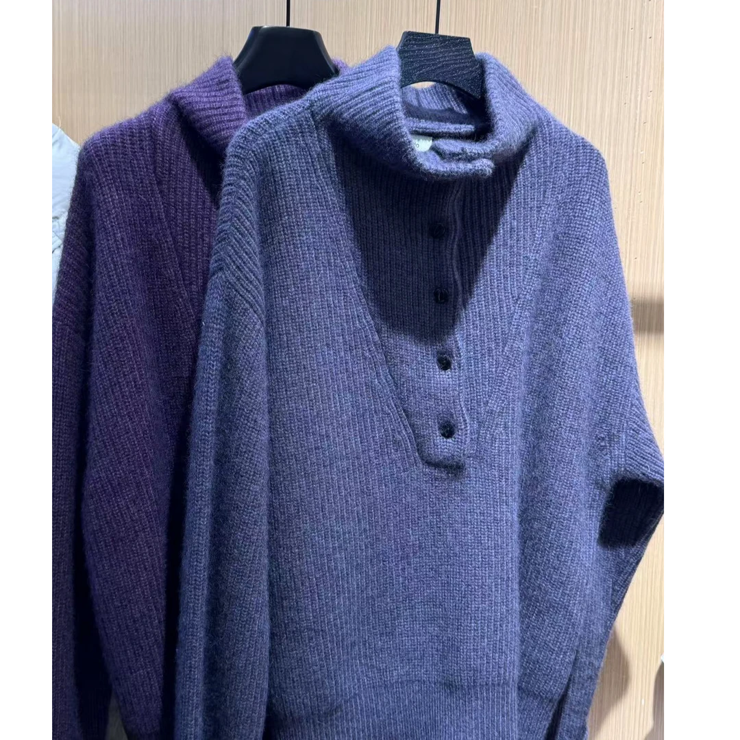 【甜豆豆精选】秋冬新款立领慵懒风套头毛衣女