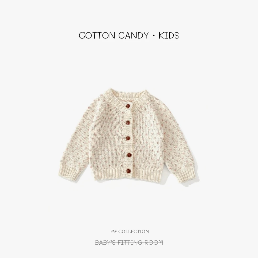 【a204】2025秋冬爱心提花针织外套