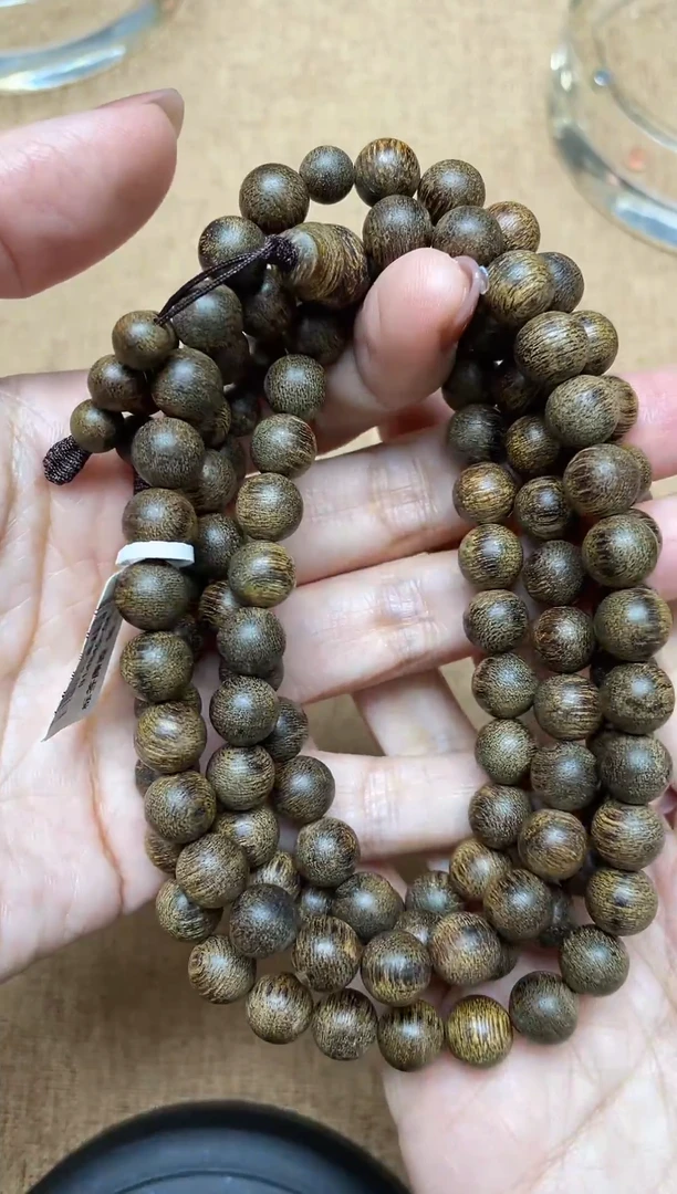 沉香手串y**o文莱黑棋0.9圆珠多圈多样性发其一