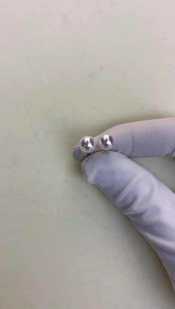 18K金镶嵌DA海水珍珠 GD002 7-8 素钉定制