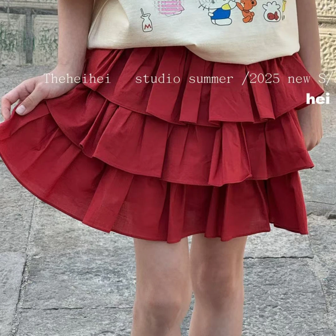 设计师品牌【微甜假日】法式甜美百搭棉布蛋糕裤裙中大童亲子 3117