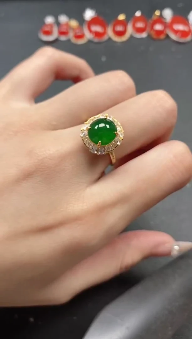 银S925镶嵌戒指翡翠51151