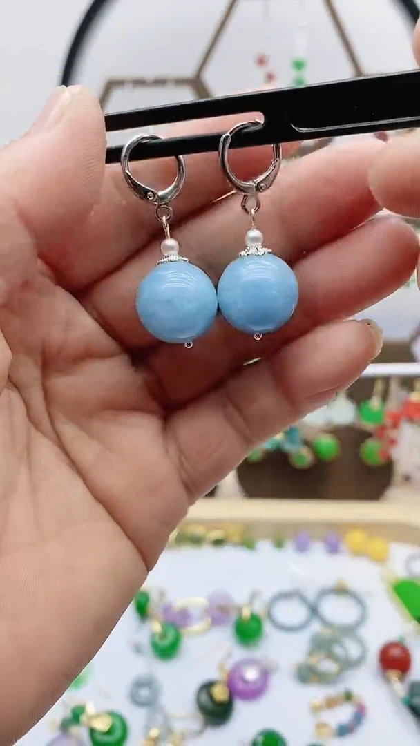 未镶嵌耳饰海蓝宝石195