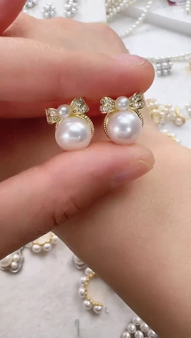 【闪购商品】淡水珍珠耳饰合金双珠在逃