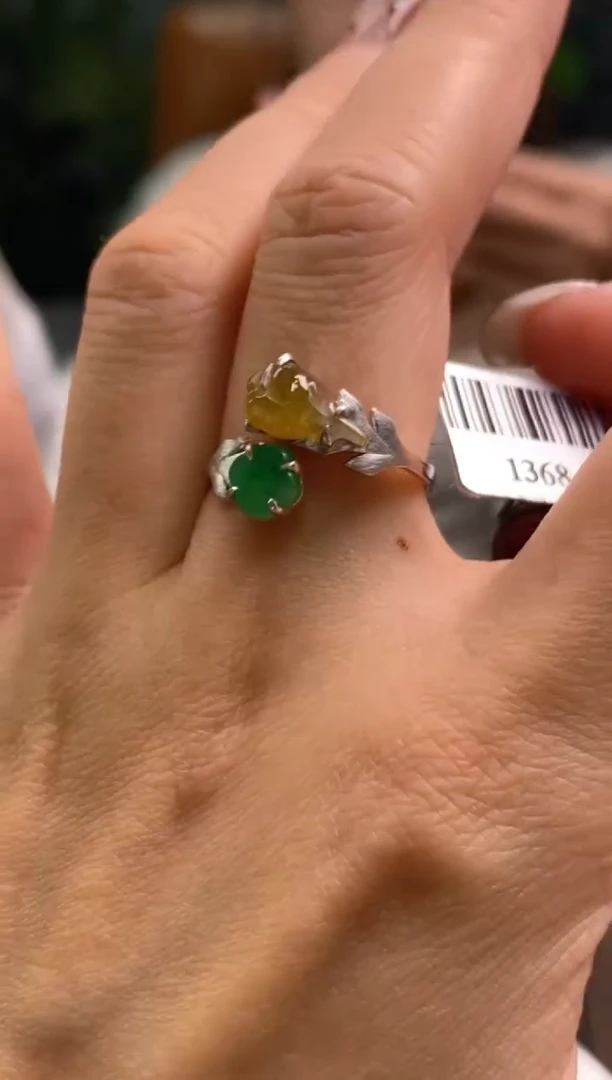 颈饰银S925镶嵌翡翠净货13684