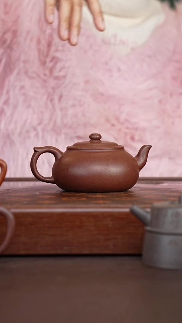 茶壶紫砂红玫瑰-