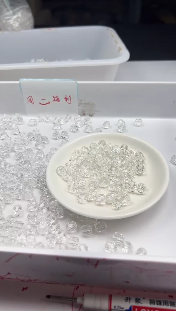 颈饰未镶嵌水晶w3086白水切面桶珠8mm*20颗