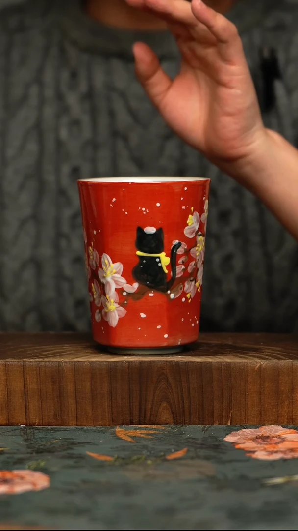 杯釉下彩手工手绘同款陶器