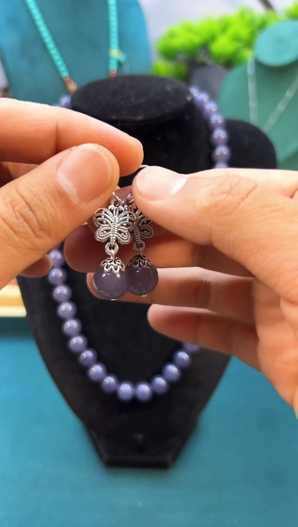 和田玉银S925镶嵌耳饰E46