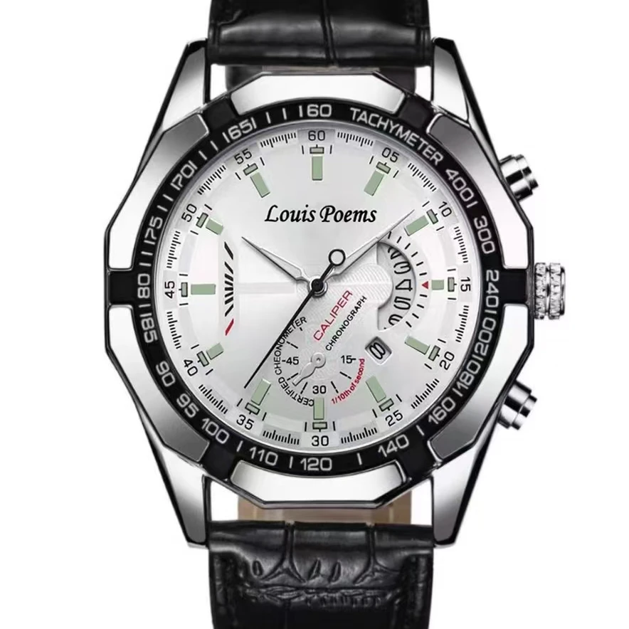 【主播补贴】赛车手皮带 时尚潮流大气个性男士腕表日历款-M