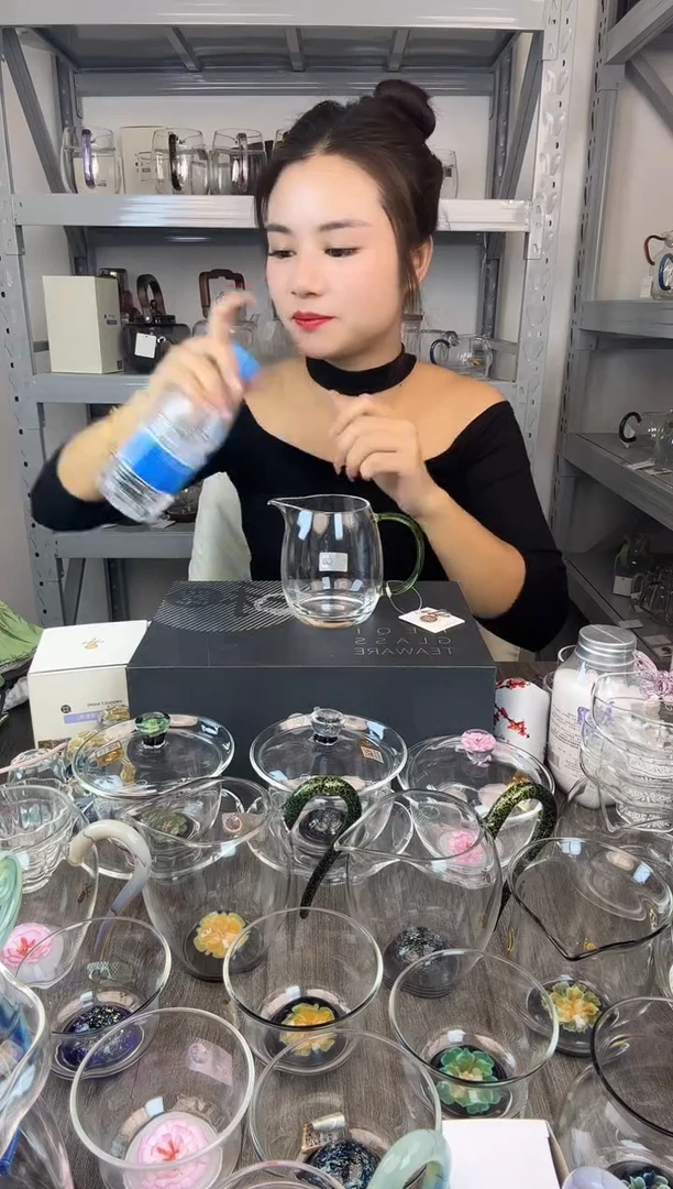 水晶玻璃无盖款老***6禾器 澄然公道杯 湖绿色