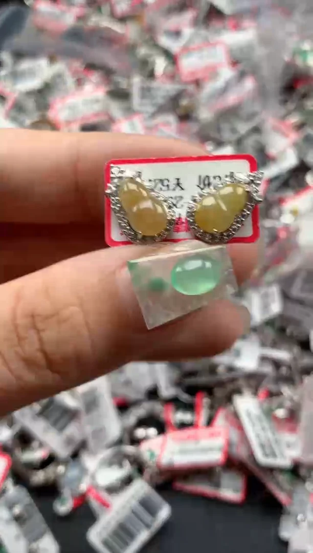 银S925镶嵌戒指翡翠天然A货缅甸翡翠