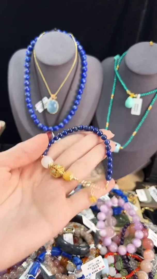 【闪购商品】青金石手链银S925镶嵌手串