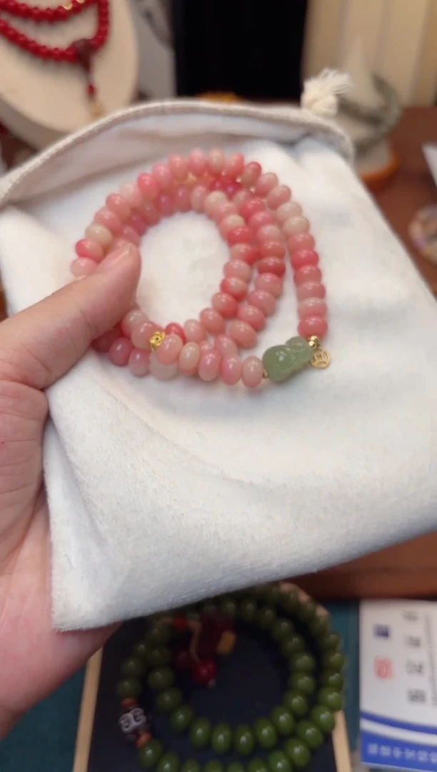 白玉菩提手串粉菩提三圈px