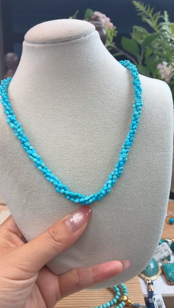 合金绿松石项链1