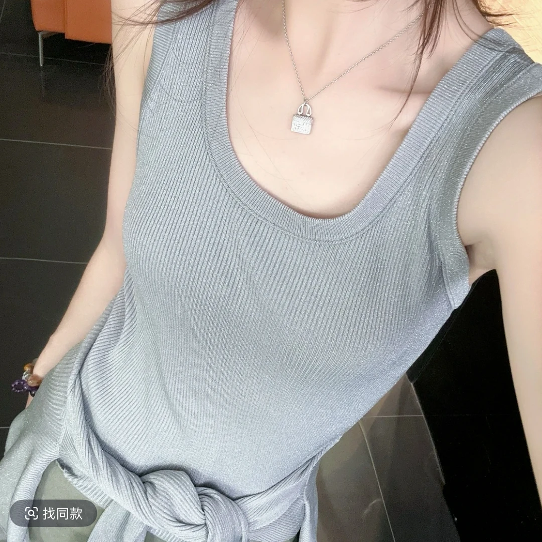 AMASS/阿玛施早春时尚质感简约背心女修身百搭538074