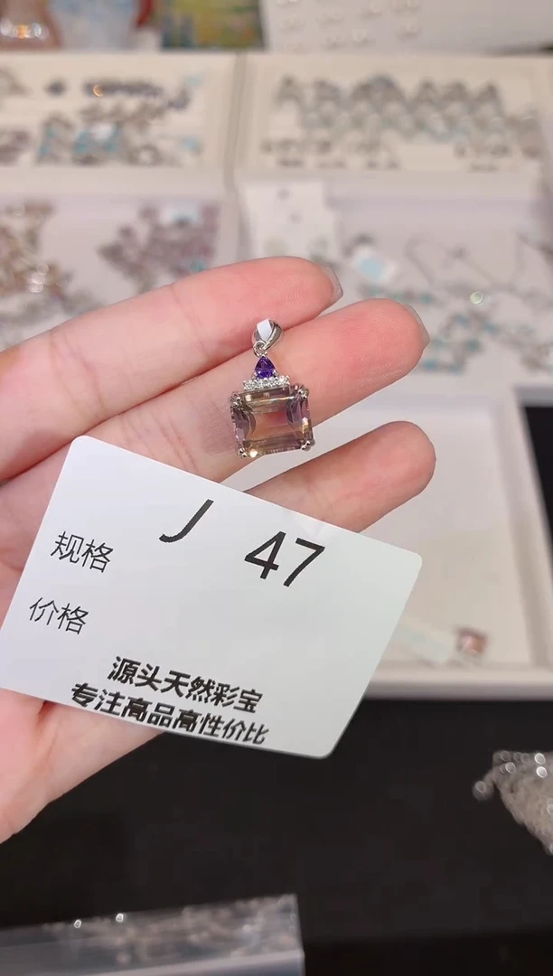 吊坠(不含链)银S925镶嵌水晶多样性发一J47